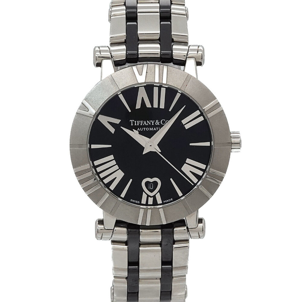 Tiffany & Co. Atlas Z1300 68 11A10A00A Ladies' Watch, Heart Design, Date, Bla...